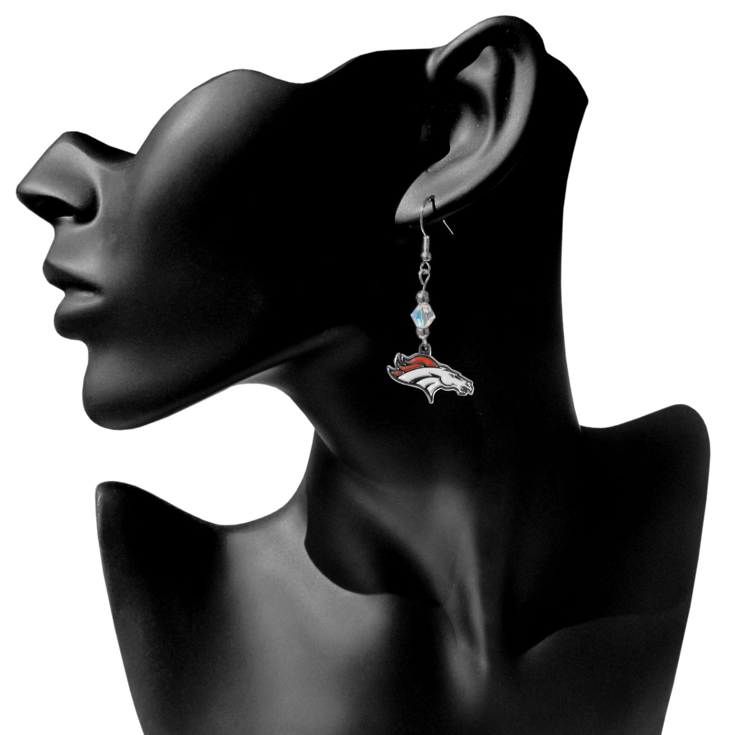 NFL Siskiyou Sports Womens Denver Broncos Crystal Dangle Earrings One Size Team Color