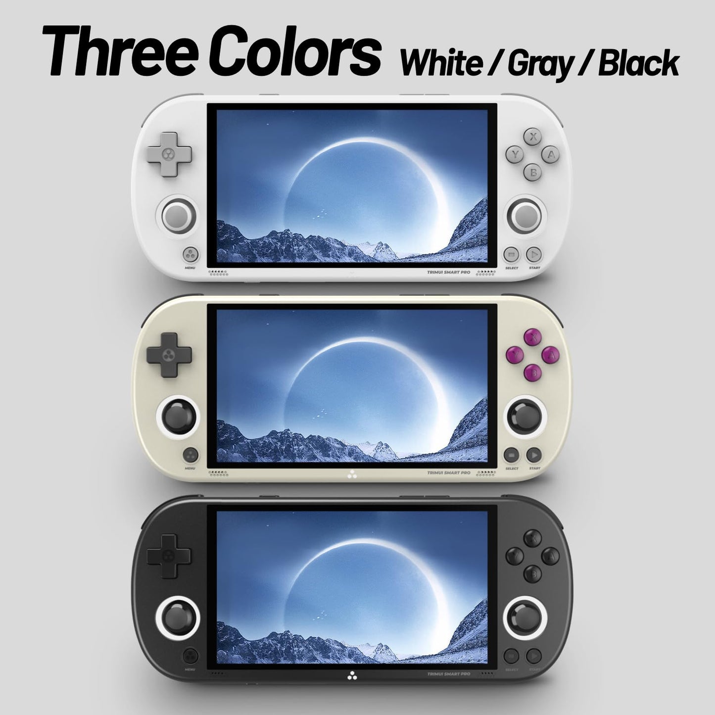 Trimui Smart Pro Handheld Game Console 4.96-Inches Display Game Console, Linux System with Allwinner A133P Processor Built-in 64G TF Card Black