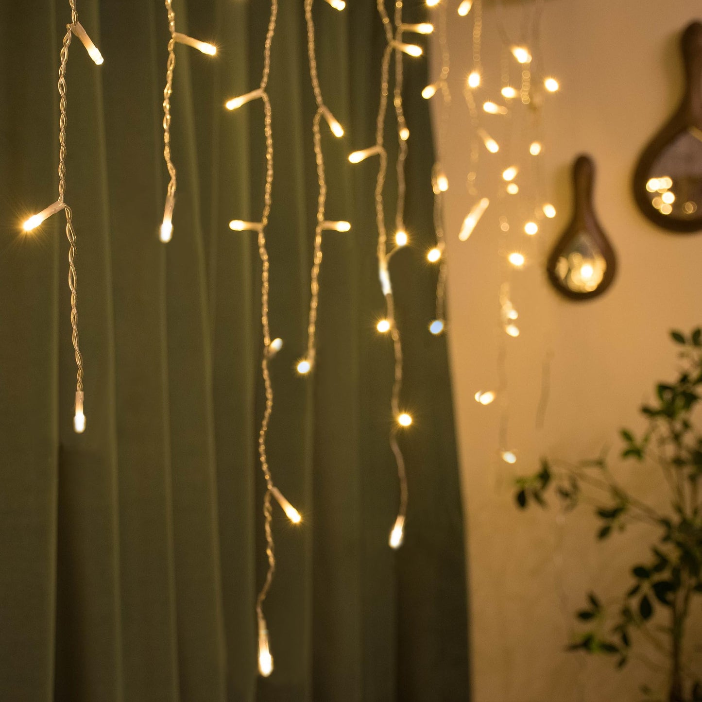 Yolight Icicle String Lights, 13Ft, 96 Leds, 8 Modes, Warm White, Model Yl-Cld-1, Perfect For Indoor & Outdoor Decoration