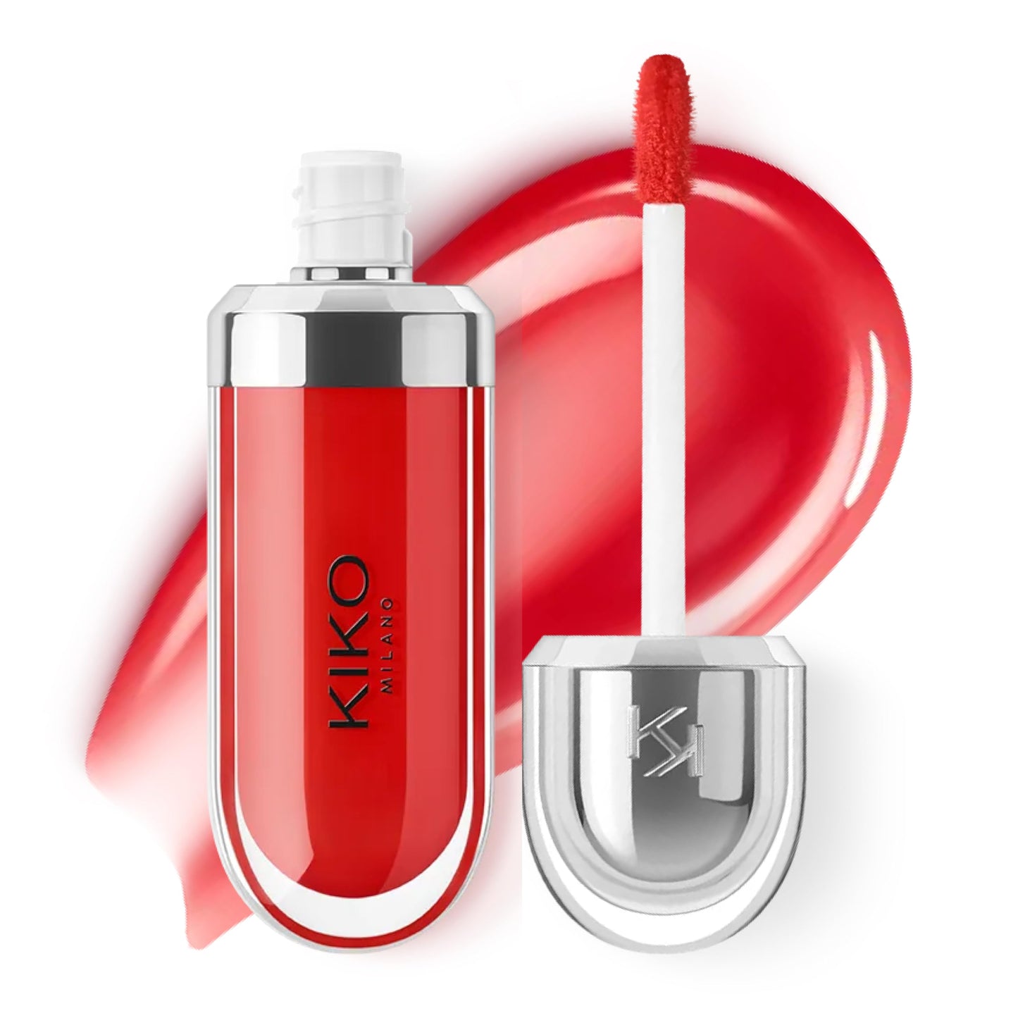 KIKO Milano 3D Hydra Lip Gloss - High Shine, Hydrating, Plumping, Non-Sticky, Moisturizing Lip Makeup - 13 Fire Red - 6.5ml