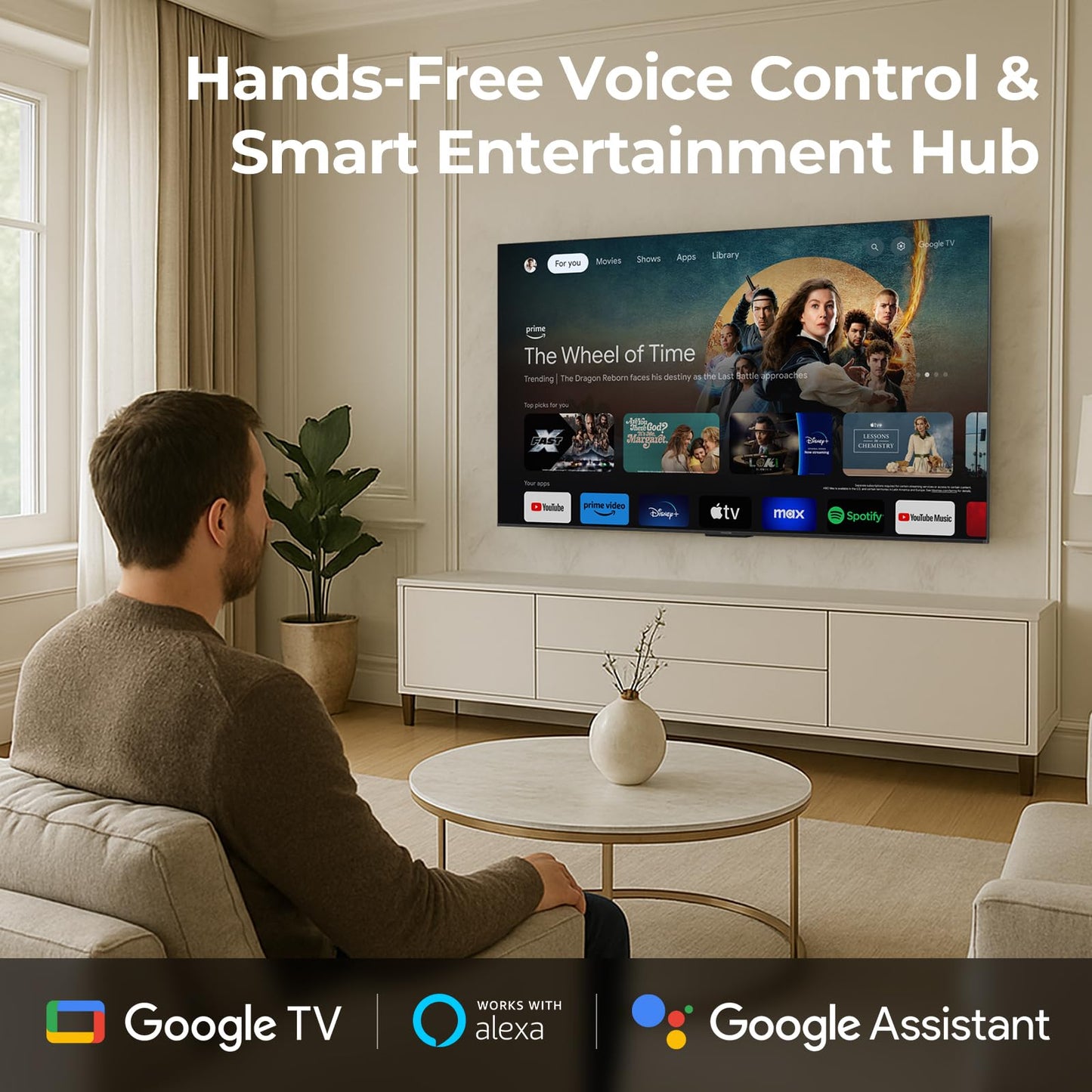 iFFALCON 75-Inch Class U85 Series QD-Mini LED 4K UHD Google Smart TV - QLED, HDR 1000 nits, 7000:1 Contrast, 144Hz Game Mode Pro, 288Hz DLG, Dolby Vision IQ, Dolby Atmos, Slim Unibody (75U85, 2025)