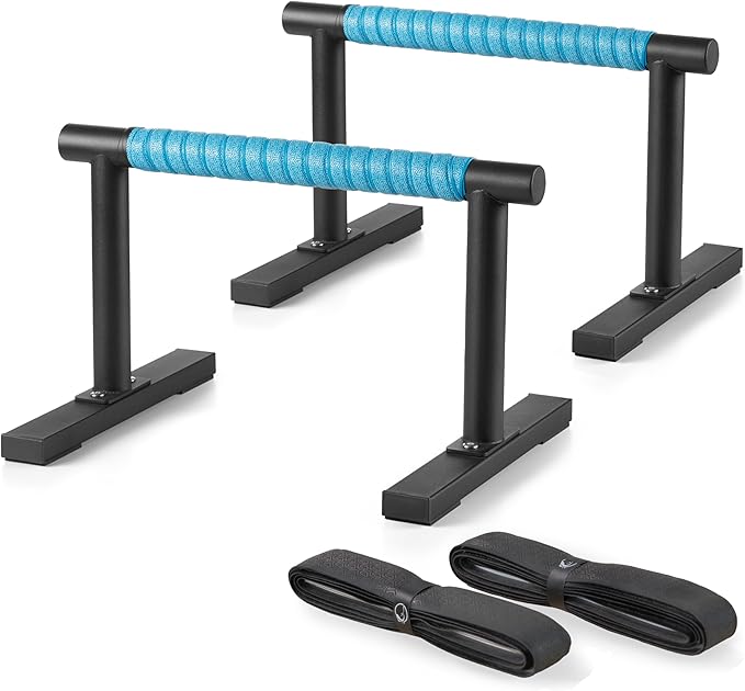 Purife Strength Training Parallettes I-Sit Push Up Bars, Pushup Handles Calisthenics Equipment for Home Workout, Anti-slip...