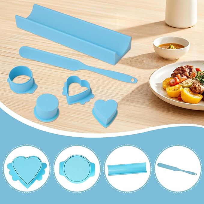 Cake Pop Mold Maker Cutter Set - Include 2 Inch Circle Pusher & Heart mold & silicone knife, Baking Kit for Home, Birthdays, Weddings (Blue)