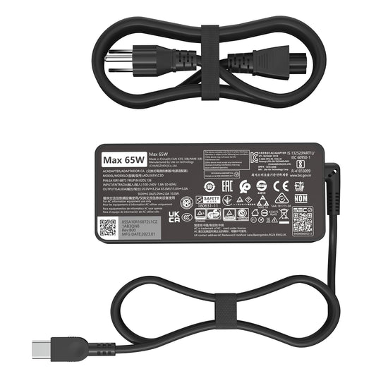 65W 45W Usb C Ac Charger, Compatible With Lenovo Thinkpad And Thinkbook Yoga Series, Adlx65Ylc3D, P/N:02Dl126, 20V 3.25A Type C