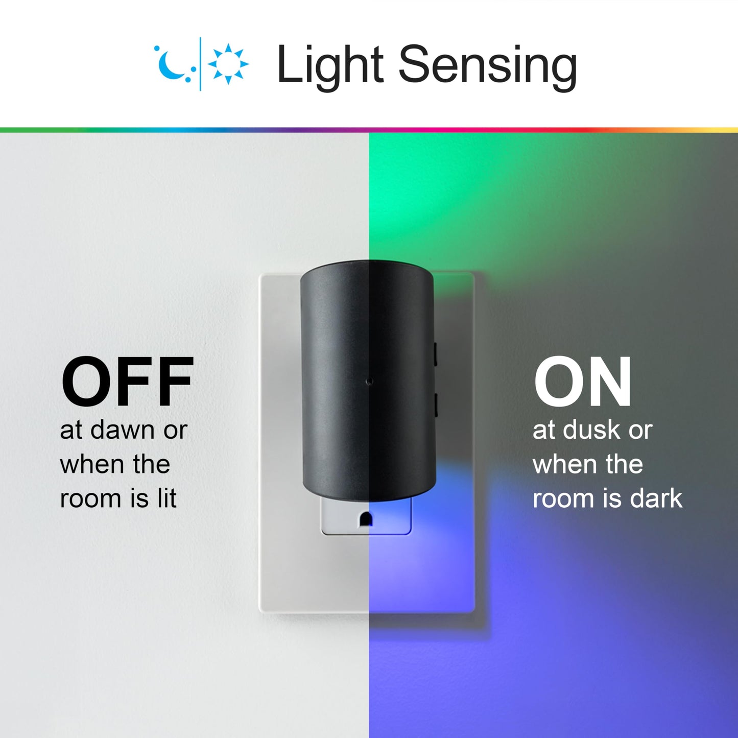 GE Directional Swivel Sconce Night Light, Color-Changing, Dimmable, 2 Pack, Black, Model 83591