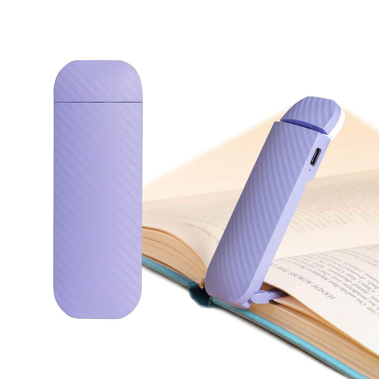 Hemonnkam Clip-On Reading Light, Rechargeable, Abs & Pc, Romantic Purple, Model Book Light-003