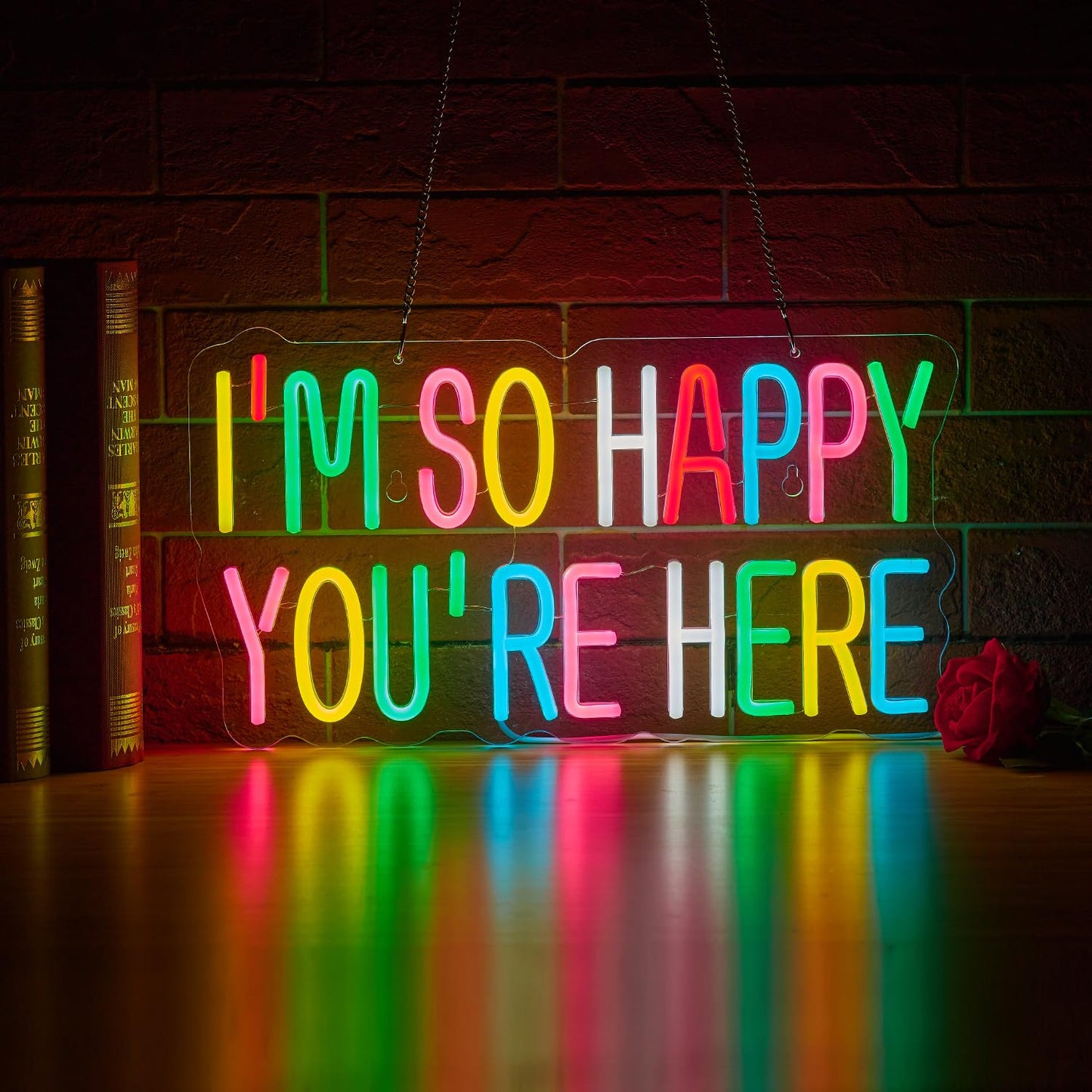 Neonhonba Neon Sign for Wall D?or, Dimmable LED Light, USB Powered, 17inx9.5in, Acrylic, Mcolour