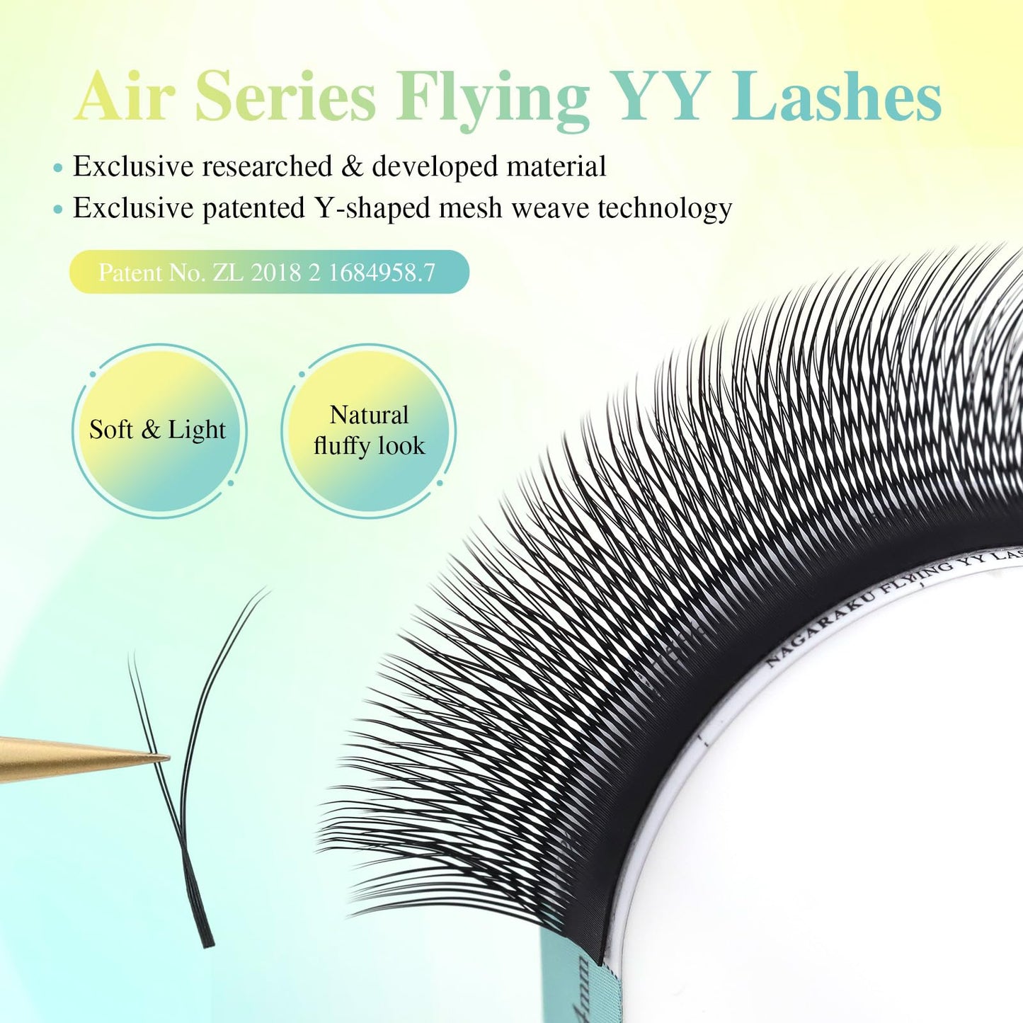 NAGARAKU Flying YY Eyelash Extensions Supplies y lash 0.07mm D curl 13mm Premade Fans 4D Russian Volume Y Shape Faux Mink Matte
