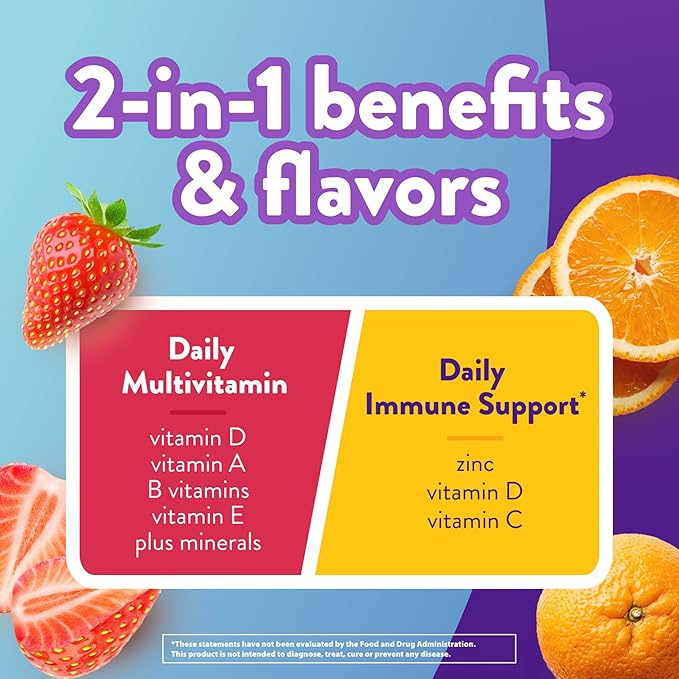 Vitafusion Vitamin B12 for Energy Metabolism, Multivitamin Plus Immune Support Gummies with Vitamin C, Zinc - 140 + 90 Count