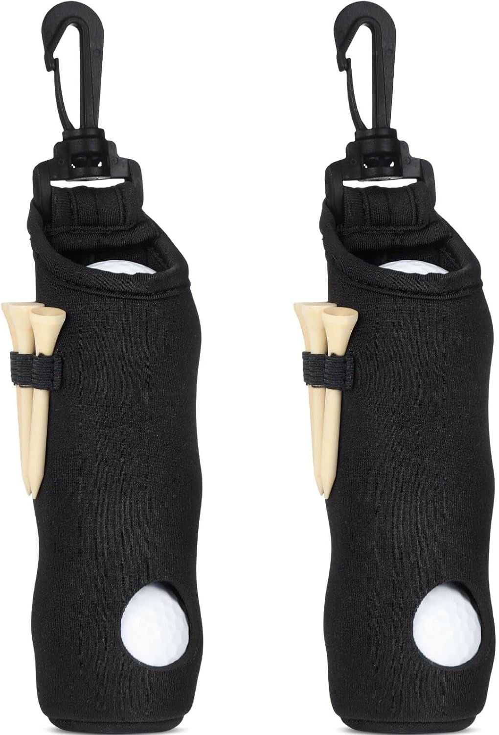 Golf Ball Holder Golf Tee Holder Golf Ball Carry Bag Pouch with Light Weight Hook Keychain Belt Clip Portable Golf Accessories for Men Women 2 Pack