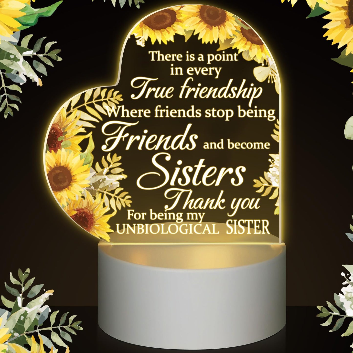 Jetec Night Light LED Lamp for Friends, Inspirational Acrylic Table Decor, Model JT-Jetec-GBTS5