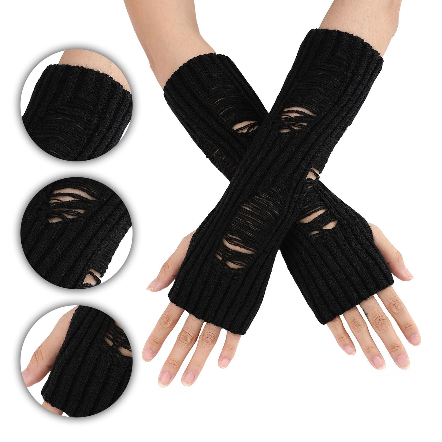 JDRGJTH 24PCS Y2k Jewelry Set,Y2k Accessories Grunge Knitted Cat Beanie,Fairy Grunge Gloves Necklace Rings Bracelet Therian Accessories Set Cosplay Party Jewelry Gift for Women