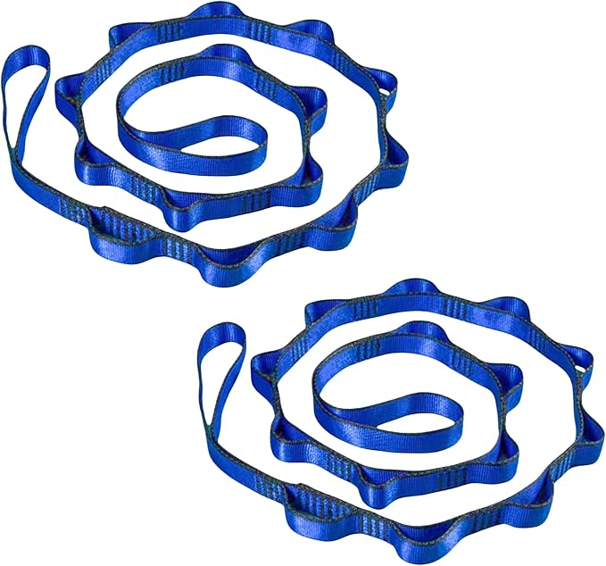 2pcs safety daisy chain, multi-ring adjustable nylon strap rope yoga pilates stretch band