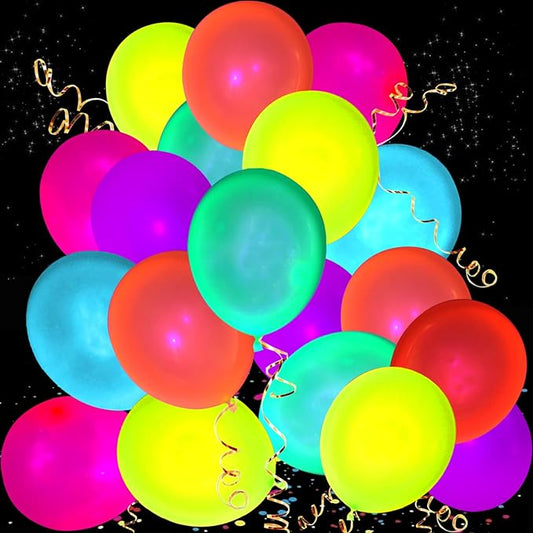 110 Pack Colored UV Neon Glow Balloons Neon Glow Party Decorations Glow in the Dark Party Supplies Black Light Fluorescent...