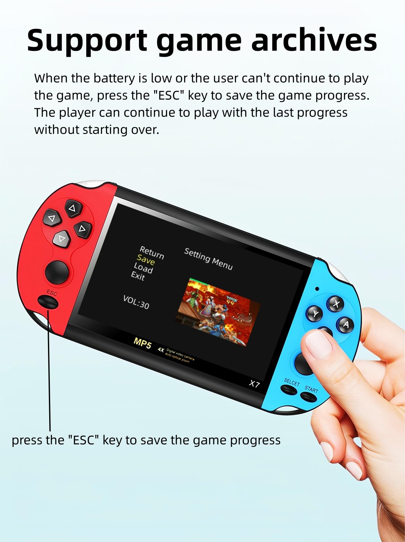 TAQY 4.5 Inch Retro Game Console Multiple Simulators Built-in Free 3000 Games Support Video/Music Portable Children's Puzzle Device/Toys Electronic Game Kid's Travel Companion