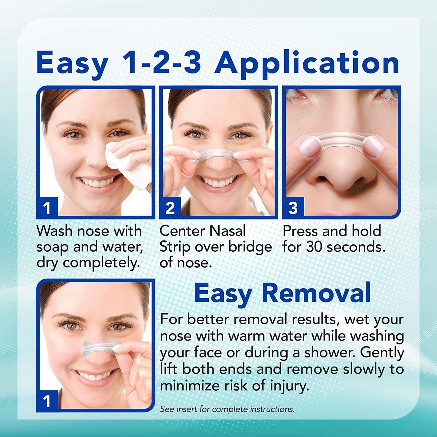 Instaclear Nasal Breathing Strips, Clear Medium 30 ct | Works Instantly, Nasal Congestion Relief, Stops Snoring, Cold & Allergy