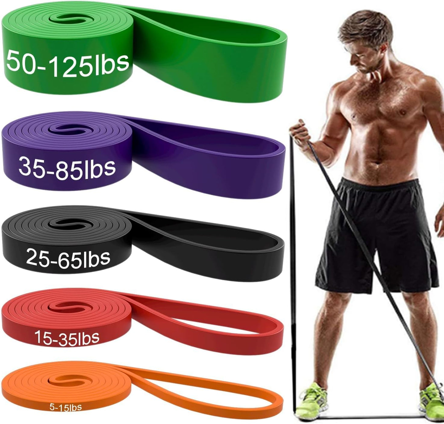 Resistance Bands, Pull Up Assist Bands - Workout Bands, Eexercise Bands for Working Out, Fitness, Training, Physical Therapy for Men Women