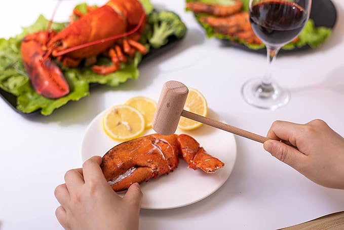 8.26" Wooden Crab Mallets Crab Hammers Lobster Seafood Crackers (16 pieces)