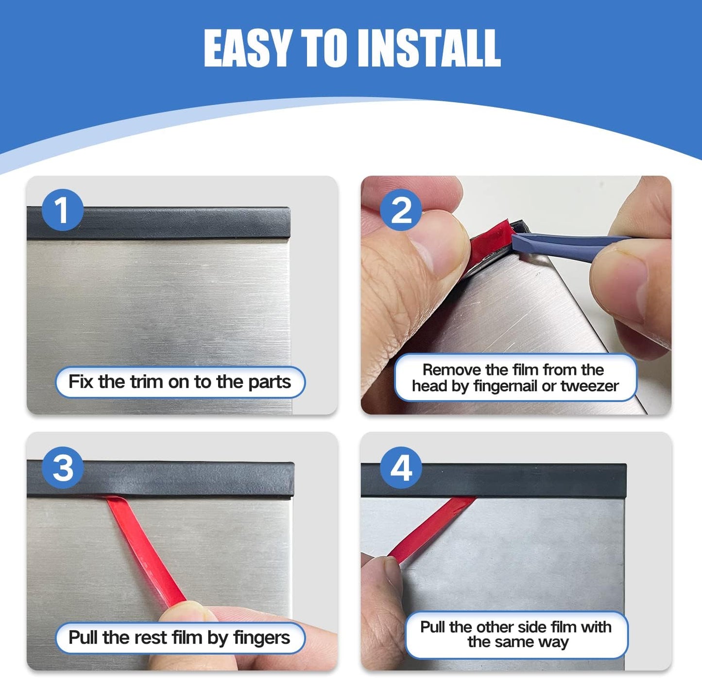 Rubber Edge Trim, Self-Adhesive Rubber Edge Trim, Edge Protector for Sheet Metal, EPDM Material, Fit 1/16"(1.6mm), Length 20Ft, Black Color,