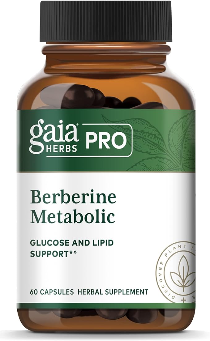 Gaia Herbs PRO Berberine Metabolic - Supplement Supplement with Berberine HCI - Vegan, Gluten-Free, Soy-Free - 60 Capsules (60 Servings)