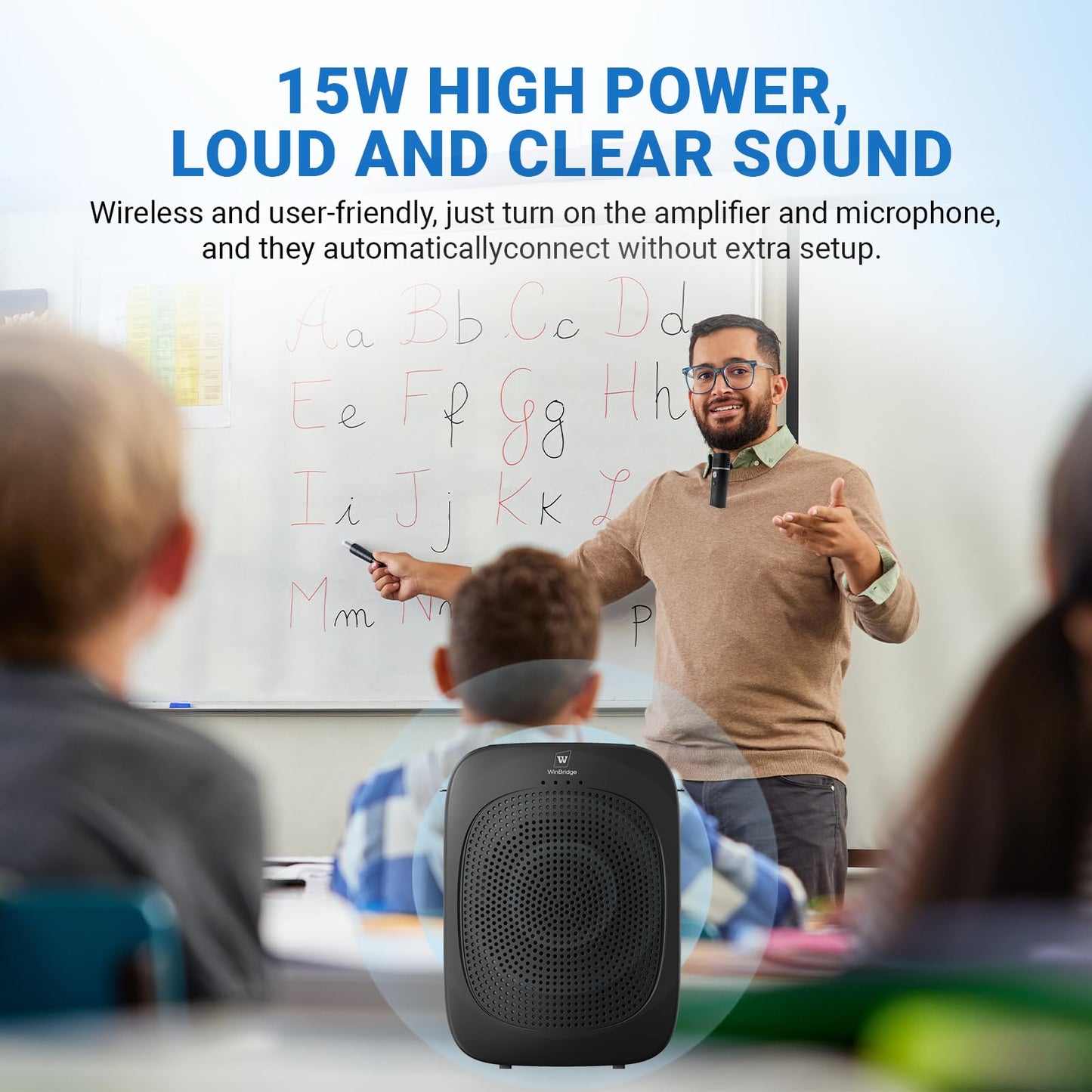 Bluetooth Voice Amplifier With Wireless Lavalier Lapel Microphone For Teachers, Portable Speaker Clip-On Microphone, Mini Megaph