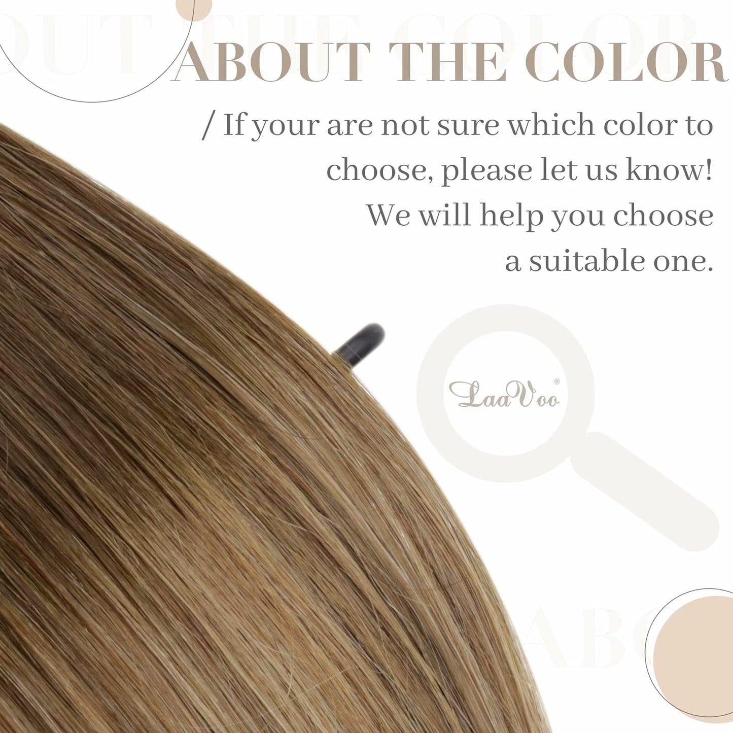 LaaVoo U Tip Hair Extensions Human Hair Balayage Brown K Tip Hair Extensions Real Human Hair Light Brown Mix Golden Brown Ktip H