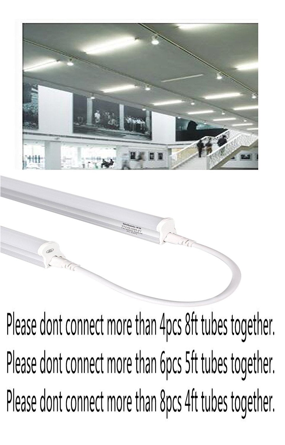 Sinloon T5 T8 Led Connecting Wire - 10Ft Linkable Cable For Ceiling Lights, Daylight Integrated Tube, Model 601263204046