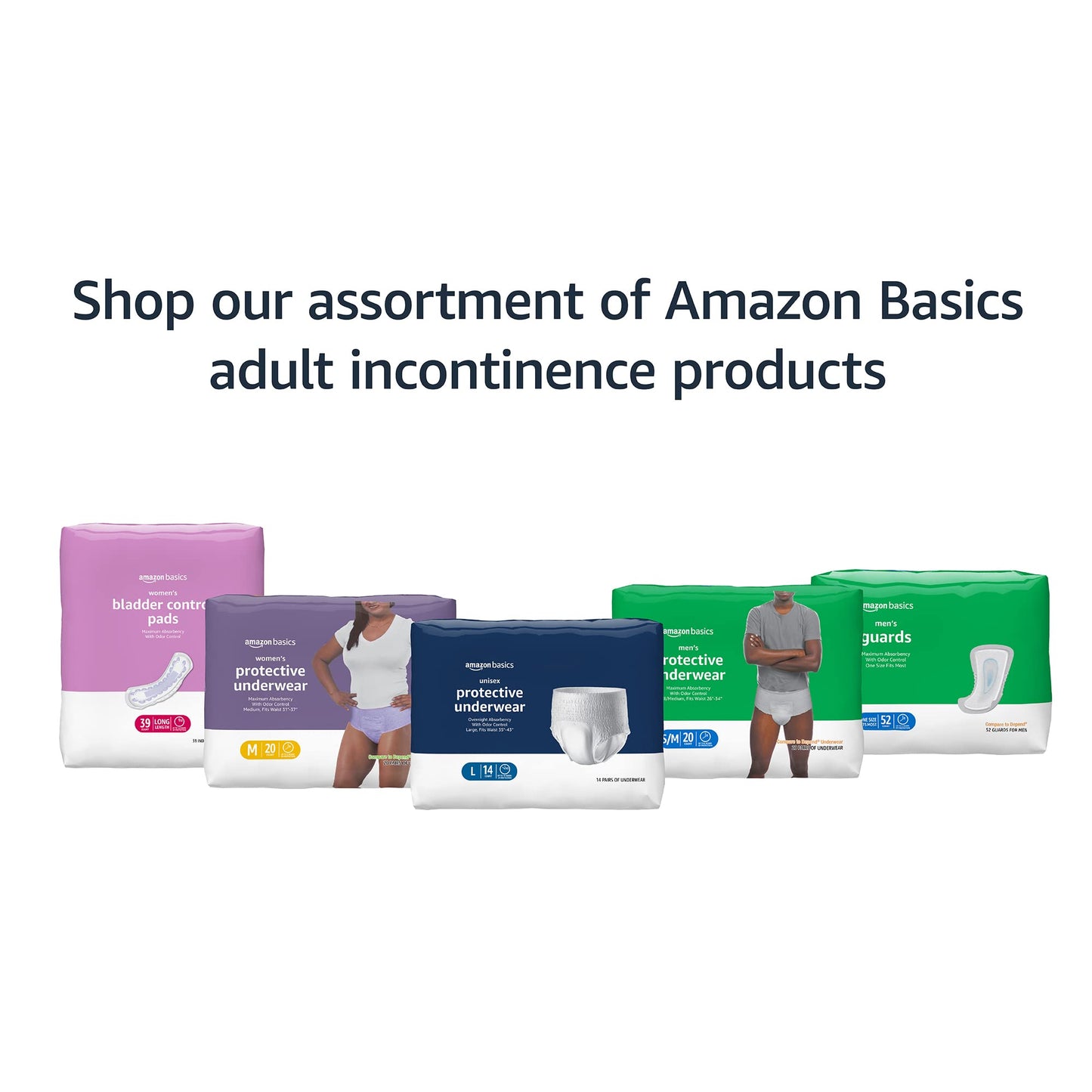 Amazon Basics Unisex Protective Underwear, Overnight Absorbency, Small/Medium, 64 Count, (4 Packs of 16)