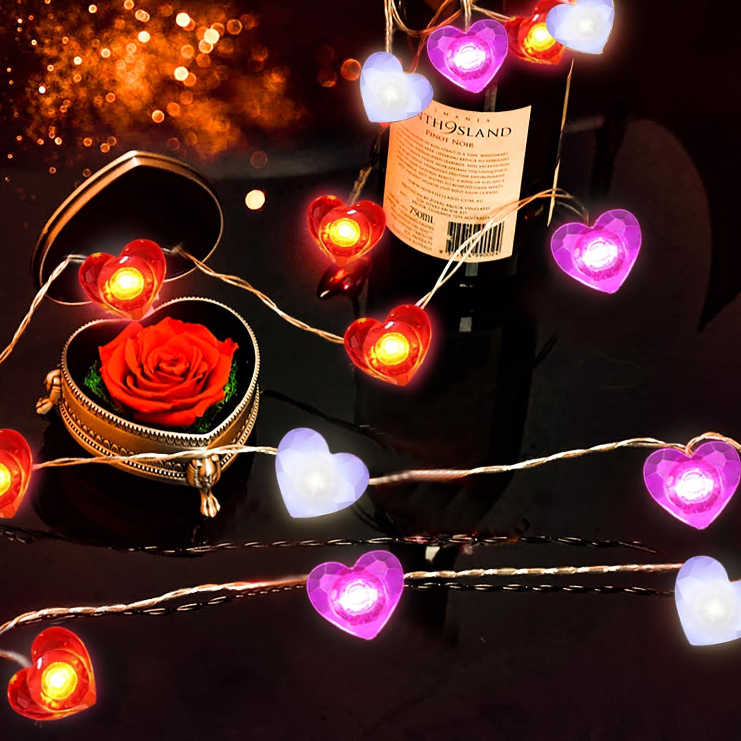 Kepabigle Heart String Lights 10Ft 30 Led Romantic ValentineS Day Fairy Light For Decorating Celebrations Gift Giving