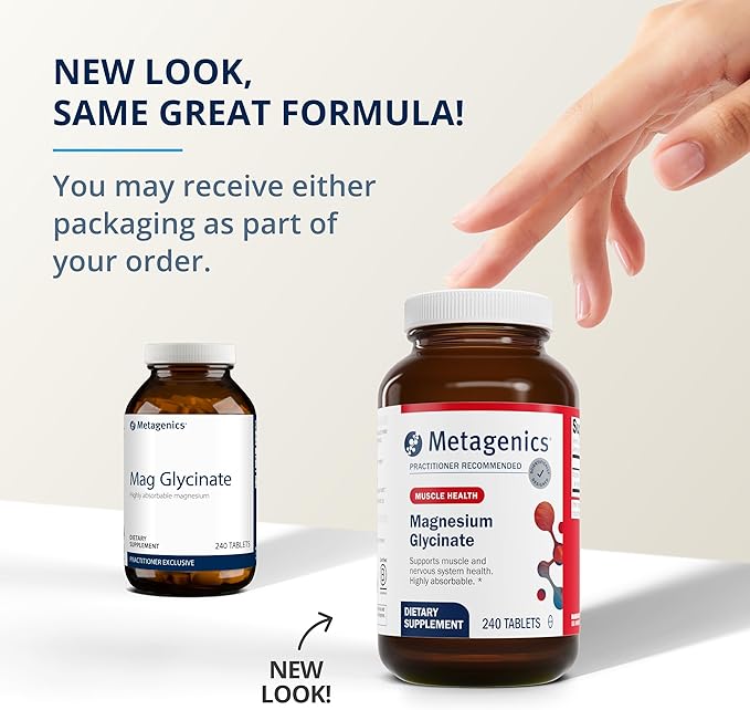 Metagenics Bundle - Magnesium Glycinate & D3 10,000 + K - 240 Tablets of Magnesium Glycinate for Nervous System Support - 60 Softgels of D3 10,000 + K for Immune Support, Bone Health & Heart Health