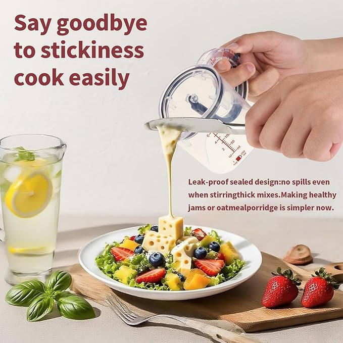 4-in-1 Adjustable Measuring Cup, Adjustable Base Kitchen Measuring Cup, Push-In Measurings Cups with Oz/Ml Dual Markings, Multi Measurings Cube Cups for Cooking and Baking (1PC)