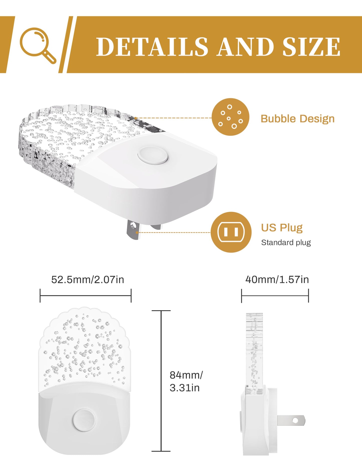 Night Lights Plug Into Wall  Color Changing Night Light For Kids  Rgb Night Lights Plug Into Wall 2 Pack  Soft White Nightlights Plug In With Dusk To Dawn Sensor For Kid Bedroom  Gift  Bathroom