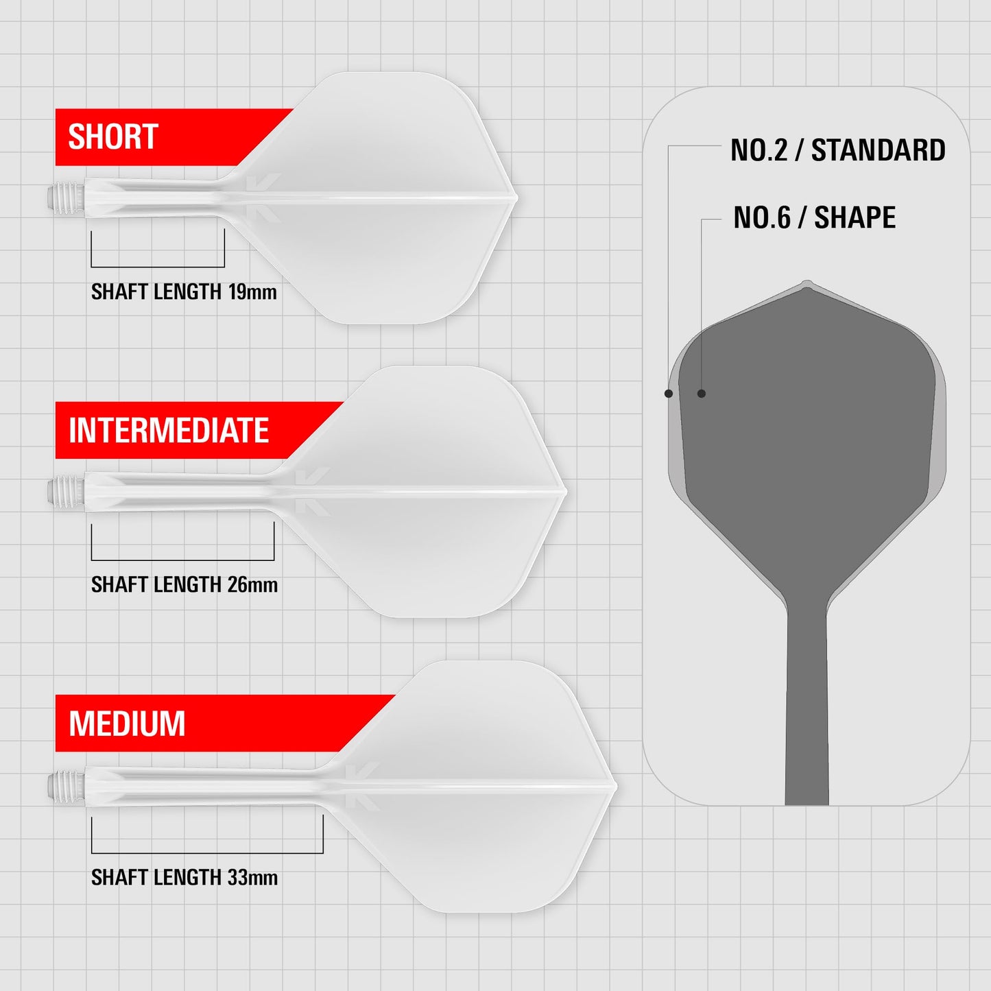 Target Darts K Flex Integrated Dart Flights And Shafts  No.2 White (Intermediate) | Pack Of 3 K-Flex - No2  Kflex All In One Moulded Dart Flight & Stem | Professional Dart Accessories