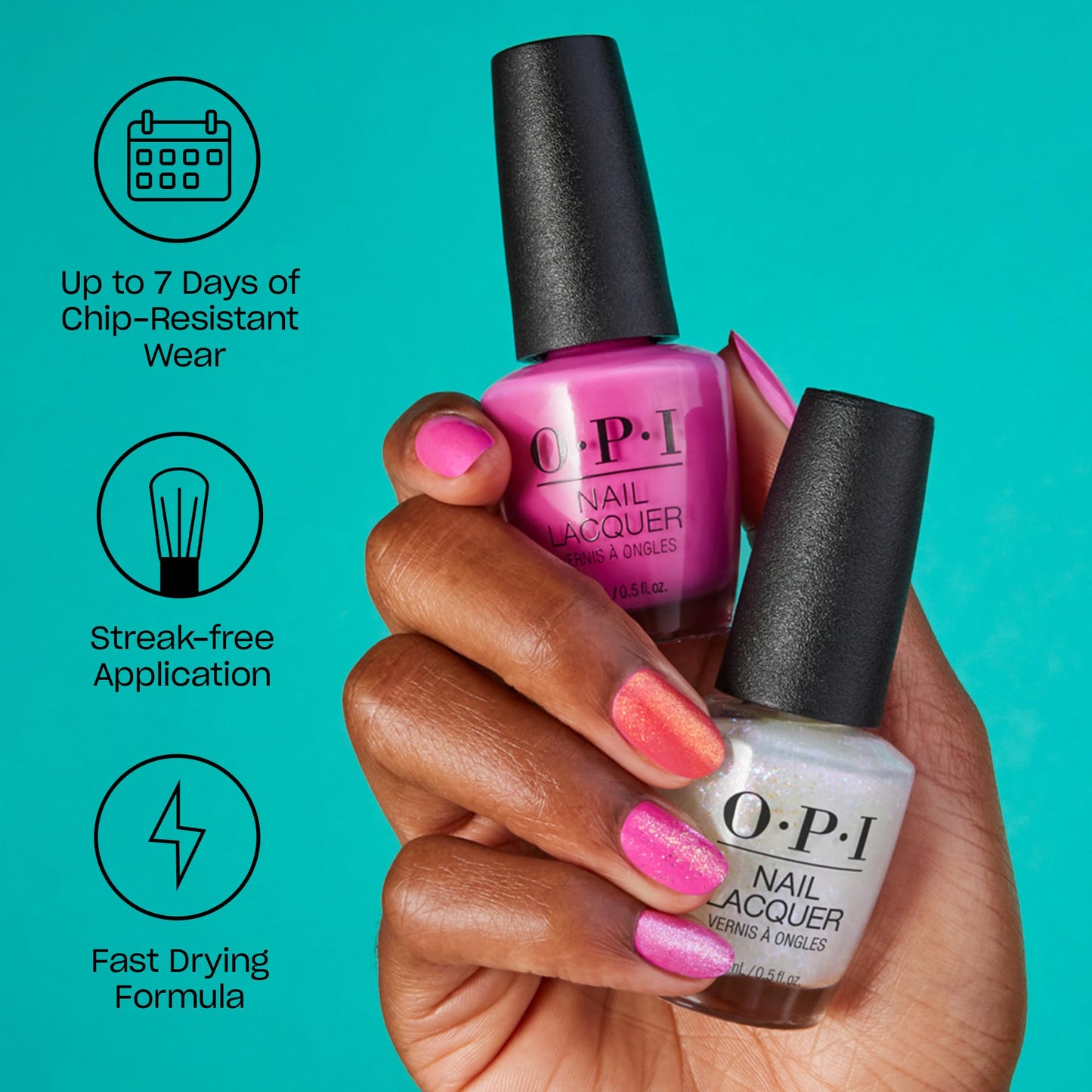 OPI Nail Lacquer Funny Bunny | Sheer Soft White Crme Chip Resistant Nail Polish | Fast Drying, Streak Free