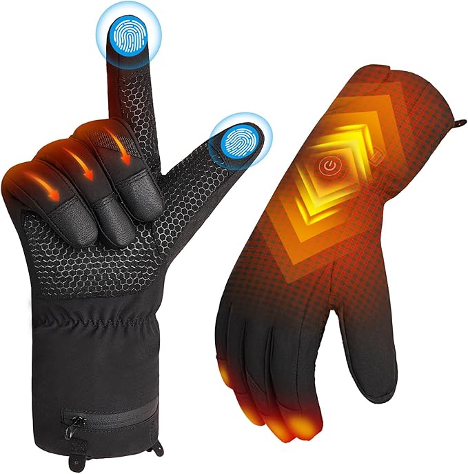 Hinsole Heated Gloves for Men Women, Upgraded Rechargeable Winter Work Sports Gloves, Touchscreen-Friendly, Rapid Heat
