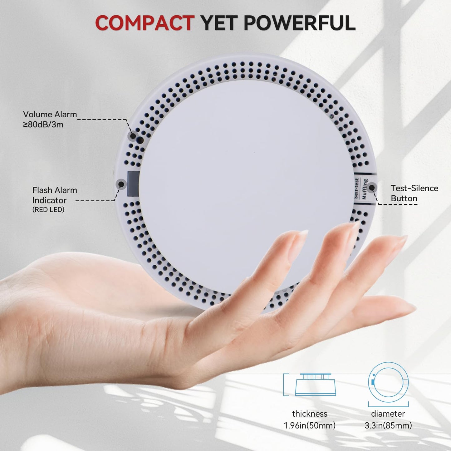 WeGoIOT Smoke Detector Alarm,10-Year Battery Smoke Fire Alarm with Photoelectric Sensor, LED Indicator Test & Silence Button-JTY-GW-YB010L (1 Pack)