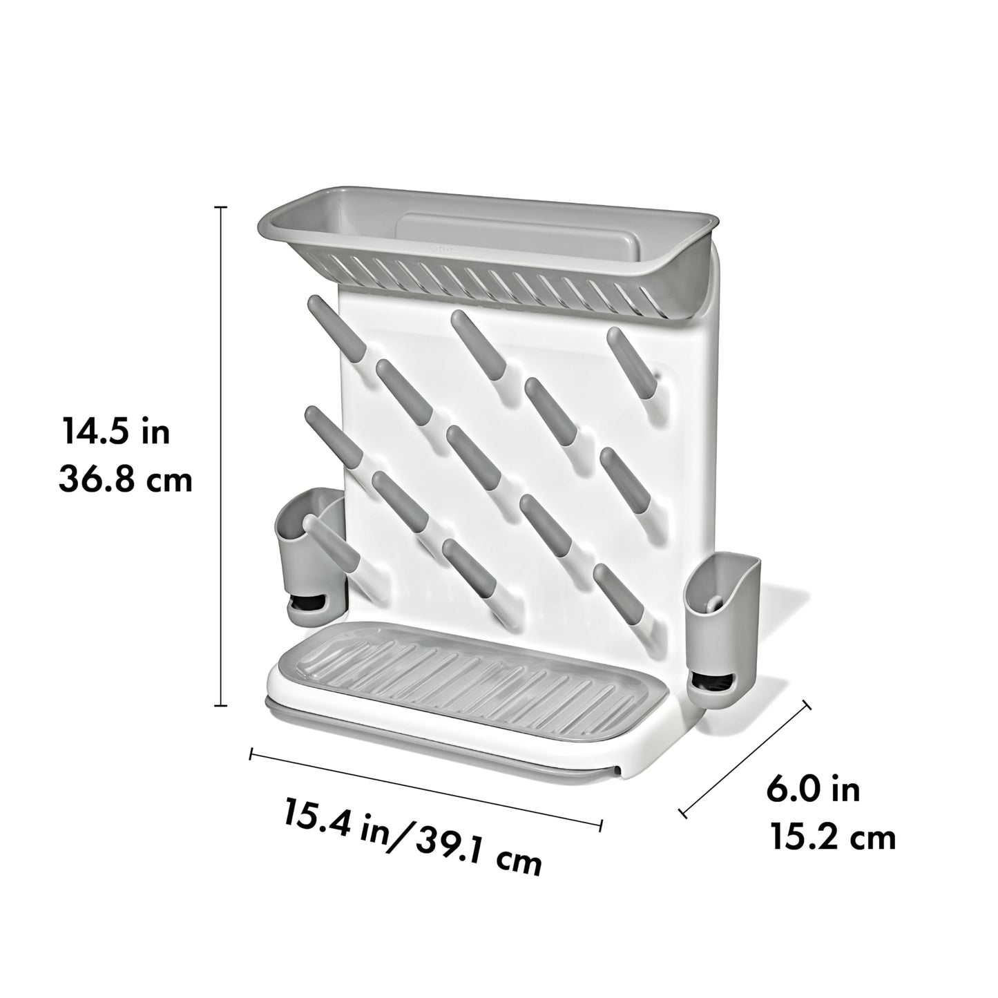 OXO Tot Expandable Drying Rack – Space-Saving Drying Rack | Newborn and Baby Essentials | Breastfeeding Essentials | Dry Baby Bottles | Save Space in Kitchen