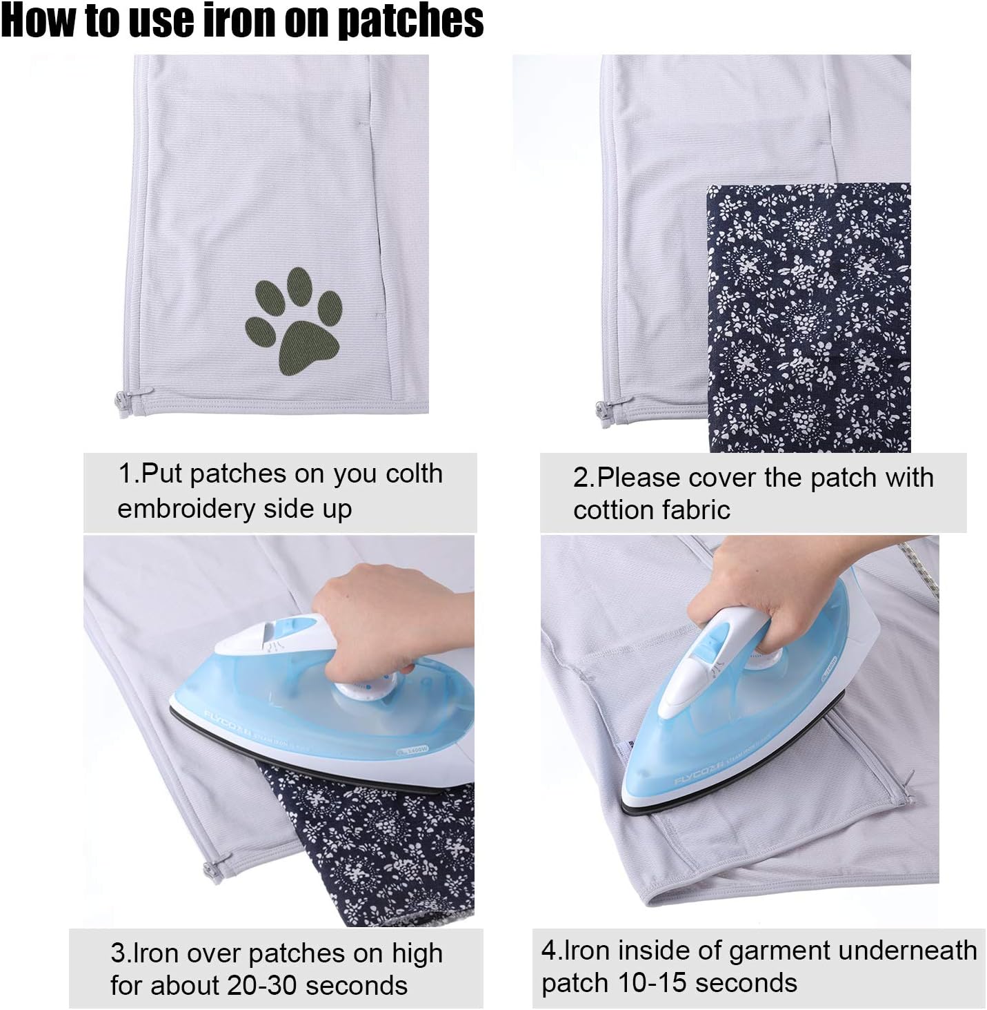 30 Pieces Twill Fabric Patches Fabric Repair Patches Iron on Twill Patch Clothing Repair Patch Kit for Jacket Clothes, 5 Colors and 3 Sizes, 4.9 x 6.9 Inches, 3.7 x 4.1 Inches, 2 x 3 Inches