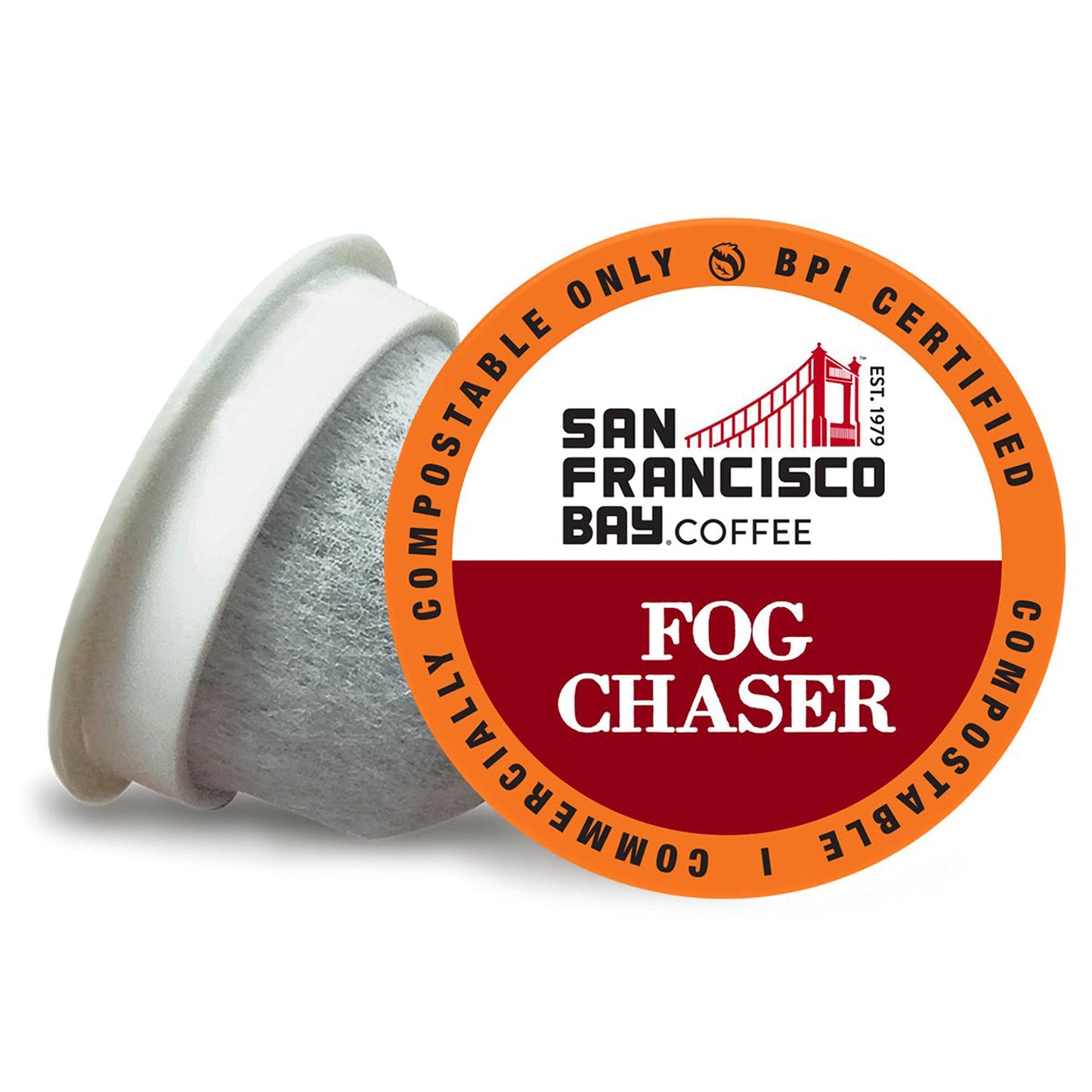 SF Bay Fog Chaser OneCup - 72 Count Compostable Coffee Pods - Medium-Dark Roast Arabica Coffee - Compatible with Most Keurig K-Cup malt-inspired