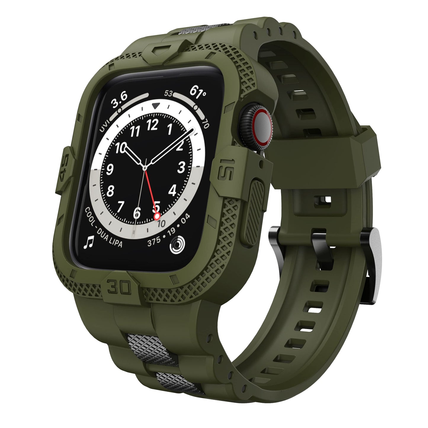 Gelishi Bands Compatible For Apple Watch Band 45Mm 44Mm 42Mm, Men Sport Rugged Band With Protective Case For Watch Series 9 8 7/