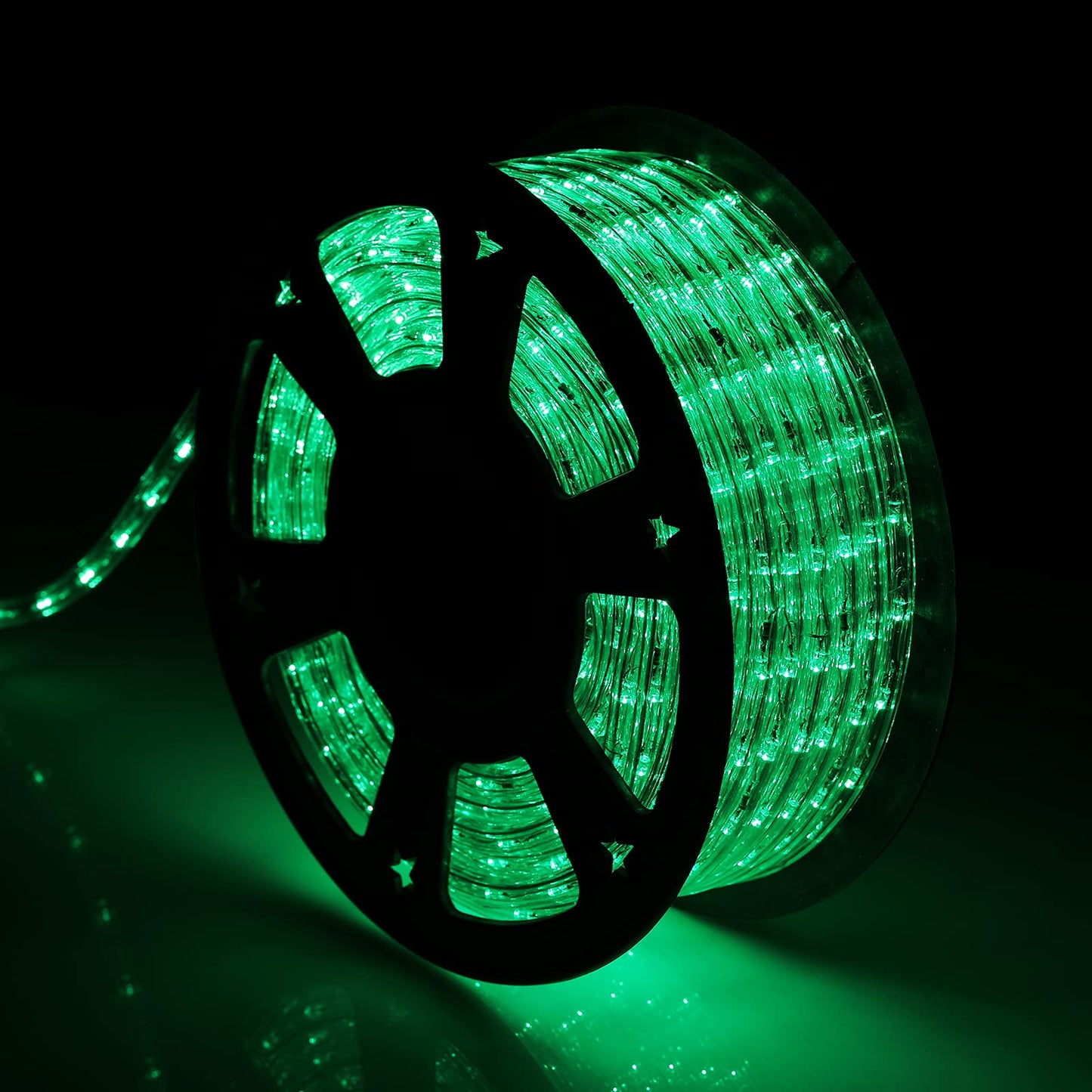 Tuanchuanrp Waterproof LED Rope Lights, 100ft Green Outdoor Strip Lighting for Halloween, Christmas, Deck, Eaves, Landscape