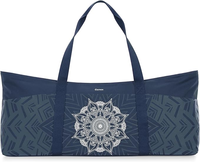Gonex Yoga Mat Bag, Extra Large Canvas Gym Bag with Waterproof Pocket Metal Zipper, Fits Mat & Blocks, Stylish Yoga Mat Ca...