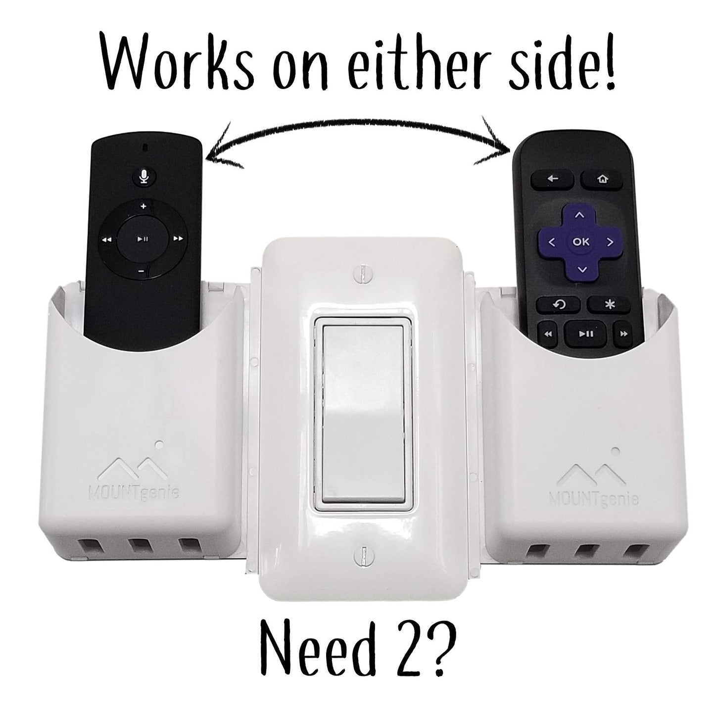 The No-Screwups Remote Control Holder By Mount Genie (Black): Wall Mount With No Damaging Screws Or Tape. Installs In Seconds On