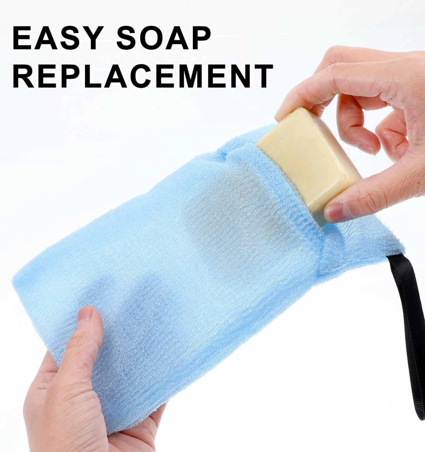 ValueBargain 4 Pcs Bar Soap Bag for Washing Body, Exfoliating Soap Bag Scrubber Pouch Sack for Bath Shower, Facial Cleaning, Tra