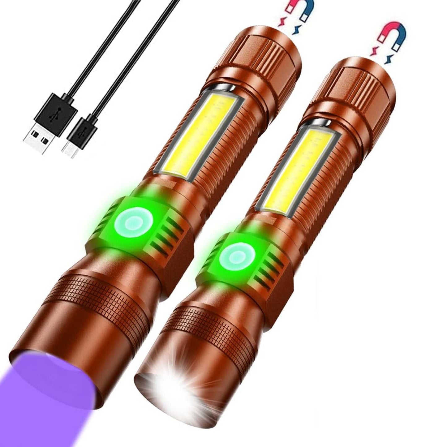 Black Light Uv Flashlight Rechargeable  3In1 Super Bright Tactical Flashlights Led Uv Black Light &Redlight  1500Lumen 7Modes  Zoomable  Waterproof Pocket Flashlight For Pet Stains Detection Camping