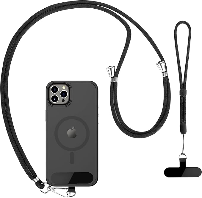 CACOE Cell Phone Lanyard 2 Pcs-1 Pcs Adjustable Neck Strap,1 Pcs Wrist Strap, 2 Pcs Pads, Universal Crossbody, Multifuctio...