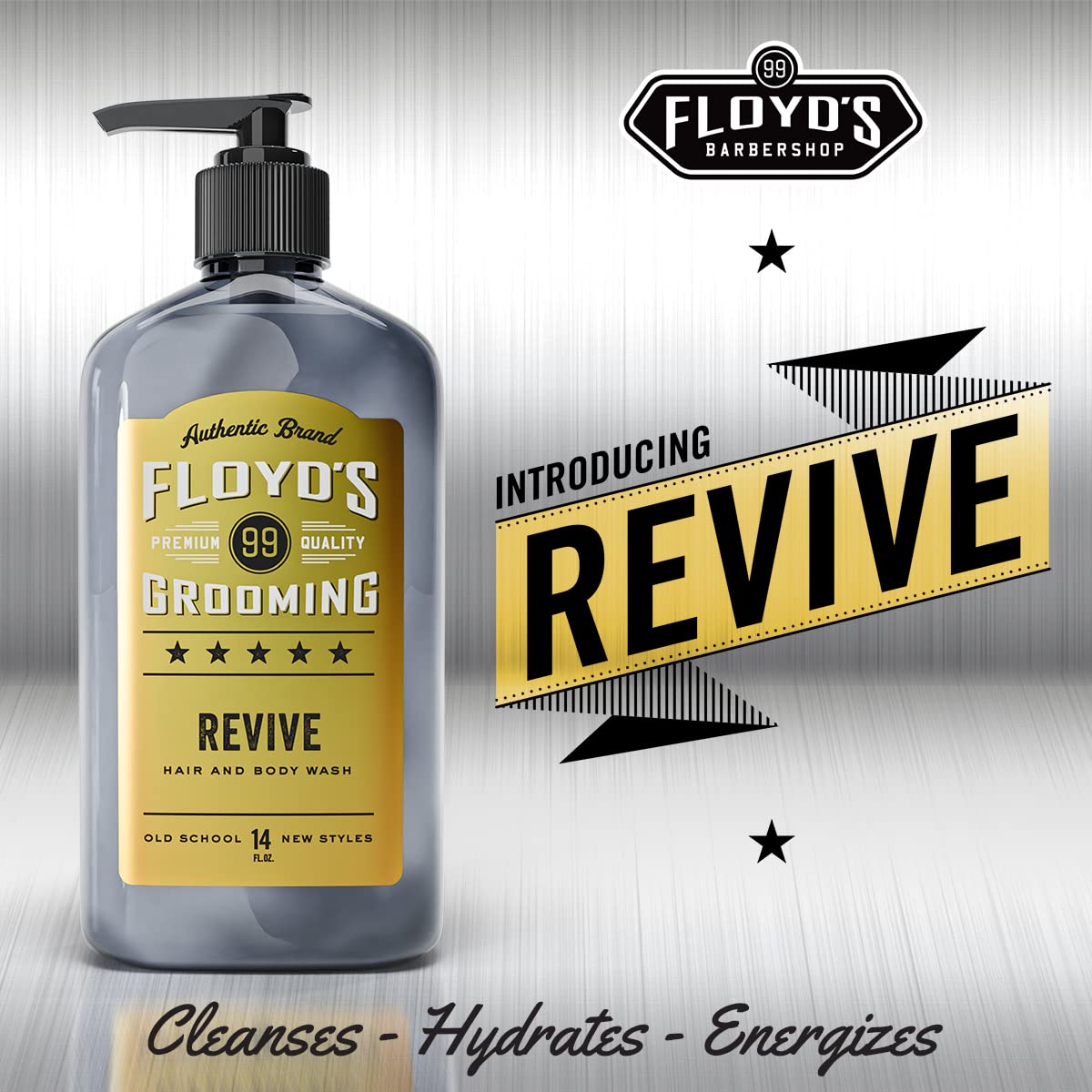 Floyd's 99 Revive 3 in 1 Men's Body Wash - Men's Shampoo, Body Wash, & Face Wash All-in One - Triple Action Formula - Moisturizi