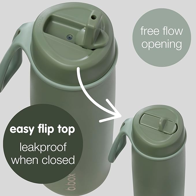 b.box Triple Insulated 23oz Water Bottle w/Stainless Steel Straw. 44 Hours Cold. Leak Proof Tumbler with Lid and Straw for Travel, Gym & School. BPA Free Sports Water Bottles.