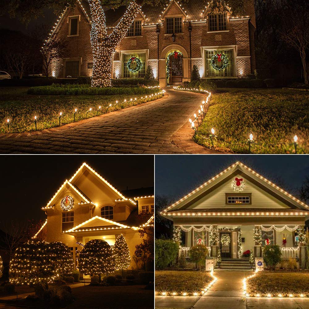 Brizled Gentle Twinkle C5 Christmas Lights  33Ft 100 Led Christmas String Lights  Connectable 120V Warm White Xmas Tree Light Indoor Outdoor Twinkle Xmas Light For Tree Home Holiday Wedding Decor