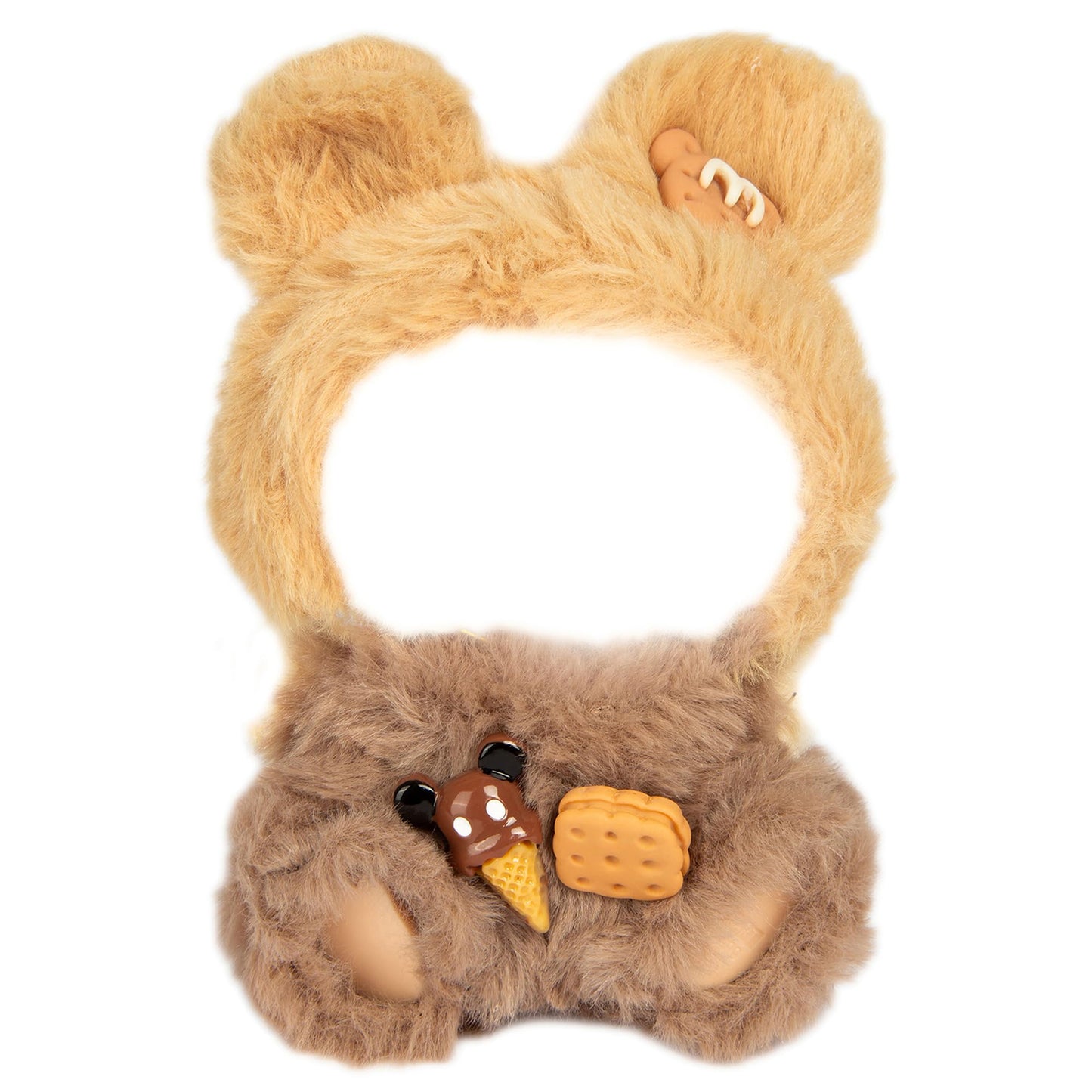 Plush Doll Clothes for Labubu - Cute Animal 17cm Doll Clothing, Premium Doll Accessories Clothes for Collectors or Display - Kawaii Sandwich Cookie Bear Costume (No Dolls)